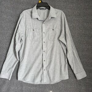Travis Mathew Performance Long Sleeve Flannel Shirt Grey Men's Sz M